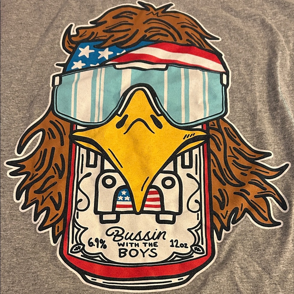 Bussin’ With The Boys Beer Eagle Men’s T-Shirt Size Large